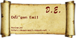 Dégen Emil névjegykártya