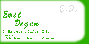 emil degen business card
